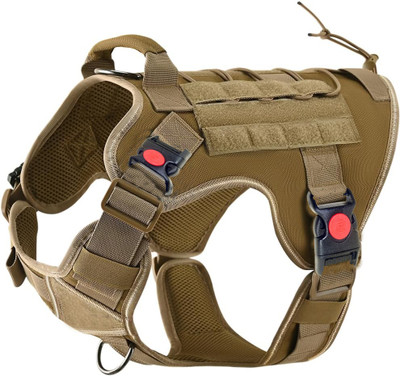 Cocker Cocker Tactical Harness For Dogs Dog Safety Harness(Medium, Military Green)