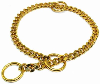 SuperPets Dog Collar & Chain(Large, Golden)