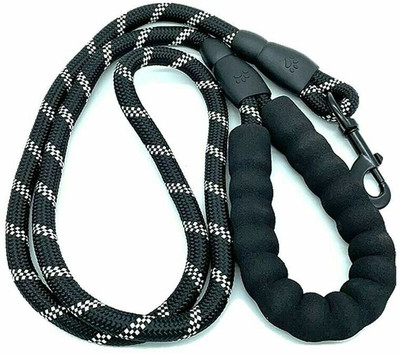 Jexix 5FT Reflective Dog Leads Training Pet Leash Braided Rope-Black Dog & Cat Leash(Medium, Black)