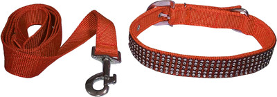 Petshop7 NylonNug CL Dog & Cat Collar & Leash(Small, Red)