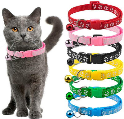 Woofy Lightweight, Soft & Comfy. Breakaway Cat Collars Quick Release Safety K Bell Dog & Cat Collar Charm(Color may Vary, Round)
