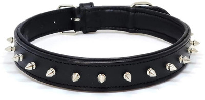 PetCeptual Pure Leather Dog Spike Collar for Small Dogs Dog & Cat Collar & Chain(Small, Multicolor)