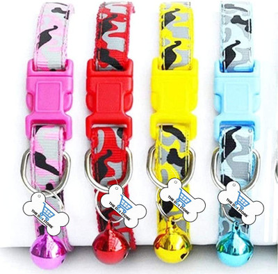 THE DDS STORE Small Pet Cat Kitten ,Puppy Collar Camo Camouflage Design Nylon with Bell Dog & Cat Everyday Collar(Small, Camouflage Flag Print Pack of 10)