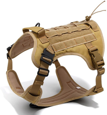 PETZ R US No-Pull Dog Harness-Adjustable Reflective Pet Vest, Easy Control Handle Dog Buckle Harness(Large, Beige)