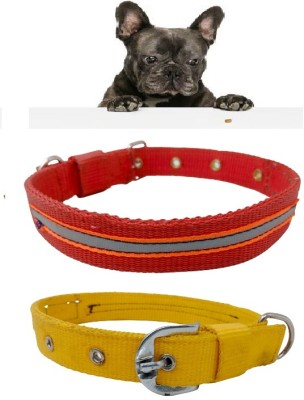 FOREVER99 Dog Collar Pet Security Reflective Nylon Neck Belt XXL Fit Neck 24 to 28 inch Dog & Cat Collar & Leash(Extra Large, Yellow)