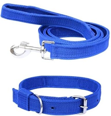 Petlia Body Belt Collar Training Lead Dog Leash Nylon Set Combo pack 2 Large Dog Harness & Leash(Large, Blue)
