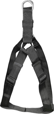Petshop7 Nylon Plain harness Dog & Cat Buckle Harness(Small, Black)