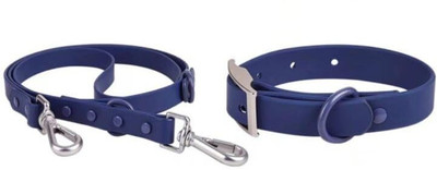 BlingPets Leash+Collor_Blue Dog Collar & Leash(Medium, Blue)