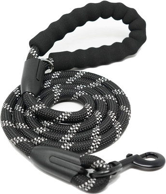 TWINZEN Premium & Strong 5ft Long Dog Leash for Medium&Large size Dog with Padded Handle 120 cm Dog Cord Leash(Black)