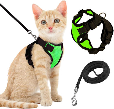 Subaka Cat Harness with Leash Cat Harness & Leash(Medium, Parrot Green)