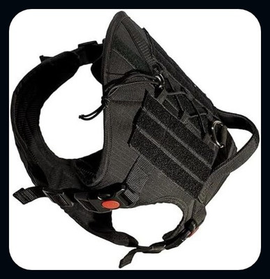 ALCAZAR Blingpets Tactical Dog Harness with Side Lock Dog Buckle Harness(Medium, Black)