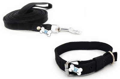 THE DDS STORE 0.75 inch Good Quality Black Puppy Belt Puppy Collar Belt Dog & Cat Collar & Leash(Medium, BLACK)