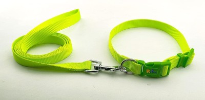 Woofy Dog & Cat Collar & Leash(Medium, Parrot Green)