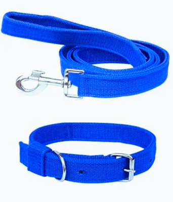 Hurrypets Dogs Adjustable PP Combo Collar and Leash Belt for Training Dog Collar & Leash(Medium, Blue)