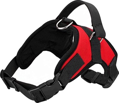 Hundur Store Dog Belt Padded Dog Harness Adjustable Neck & Chest Strip Dog Standard Harness(Small, Red)