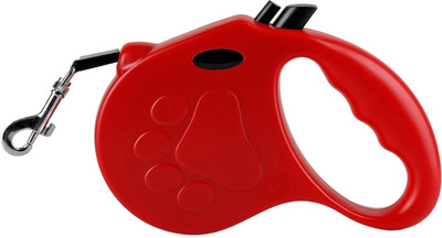 BlingPets Retractable Dog Leash 5 Mtr Nylon Ribbon Dog Leashes with One Button Brake & Loc Dog & Cat Leash(Large, Red)