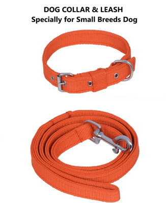 Quickato Good Quality Dog Belt Combo of Red Specially for Small Breeds Dog Collar & Leash(Medium, Red)