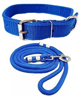 Smart Doggie Combo of Adjustable Dog Collar and Leash for Heavy Dogs of All Breed Dog Collar & Leash(Extra Large, Blue)