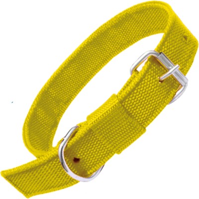 ALCAZAR Nylon Dog Collar With Adjustable Neck Size (Recommended for 05-13KG Pet) Dog Everyday Collar(Small, Yellow)