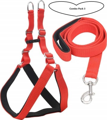 Aftra Combo Pack Soft Comfortable Breakaway Closure Dog Harness & Leash(Small, Red)