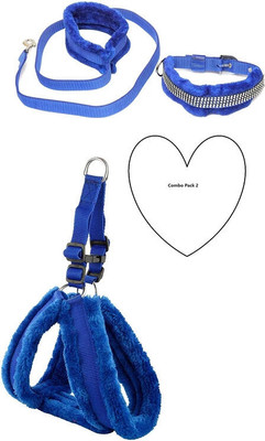 Aftra XXXL Combo Pack Soft Comfortable Breakaway Closure Dog Harness & Leash(55 - 76 cm, Blue)