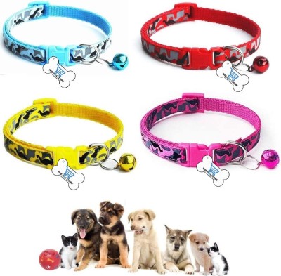 THE DDS STORE Small Pet Cat Kitten ,Puppy Collar Camo Camouflage Design Nylon with Bell Dog & Cat Everyday Collar(Small, Camouflage Flag Print Pack of 8)