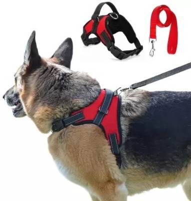 SAWAY Saway Pull Dog Harness Chest Body Belt with Leash Large Dog Training Harness(Large, RED)