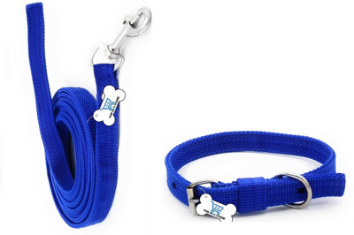 THE DDS STORE Dog Belt Combo of Blue Dog Collar & Leash Specially for Medium Breeds Dog & Cat Collar & Leash(Medium, BLUE)