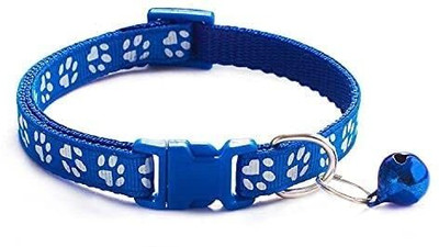 DCM PET MART Cat Collars Belt Paw Print Nylon (Random Color, Pack of 1 Pc) Dog & Cat Everyday Collar(Small, Multicolor)