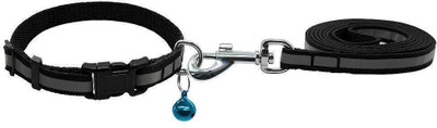 HOUSE OF COMMON Reflective Dog Leash Collar for Dog Set with Bell Pack of 5 | Dog & Cat Collar & Leash(Large, Black)