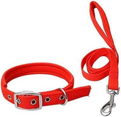 sachi sports Dog Collar & Leash(Small, Red)