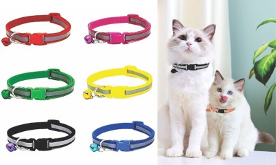 Paaltu 3 Pcs Reflective Cat Collar with Bell for Indoor & Outdoor Rabbit Dog & Cat Everyday Collar(Small, 0.5 Inch)