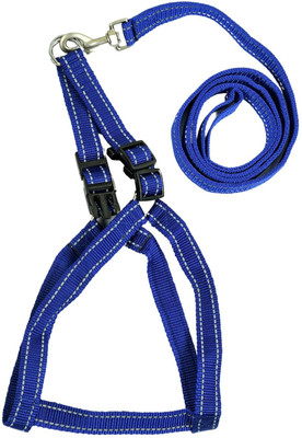 BlingPets BlingPets Dog Leash and Harness Combo Set | Highly Reflective Dog Harness & Leash(Medium, Blue)