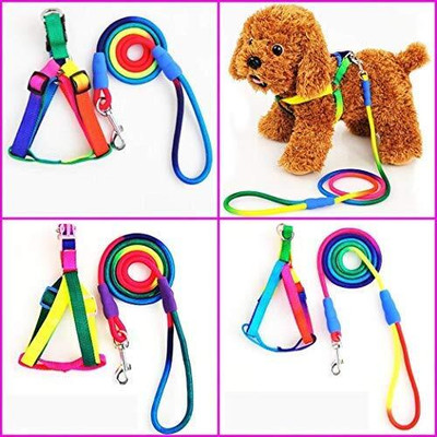 PSK PET MART Set Small Dog Harness Leash (Harness + Leash) Dog & Cat Harness & Leash(Extra Small, Multicolor)