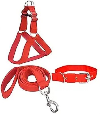 Good Doggie Dog Collar,Leash and Harness Combo Adjustable and Comfortable Dog Harness & Leash(Small, Red)