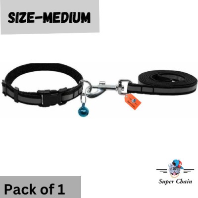 SUPER Dog Collar & Leash(Small, Black)