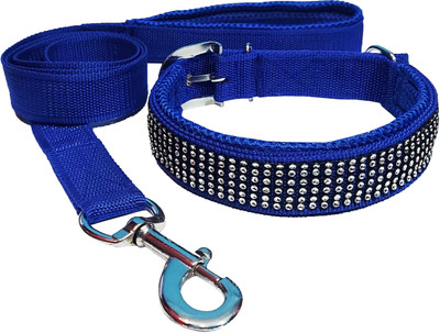 Petshop7 Dog Collar & Leash(Medium, BLUE)