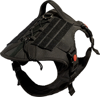 Tails To Tell Tactical Dog Harness with Side Lock, Safety Features No-Pull Adjustable Dog NA Harness(Medium, Black)