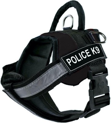 chullbull pet products Dog K9 Police Harness ( 28 - 38 Inch Girth, XL) Dog Buckle Harness(Extra Large, black)