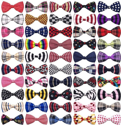 Petfun Printed Satin Bow Collar for Cats,Dogs- Beautiful Adjustable 10MM Dog & Cat Everyday Collar(Medium, Multi-Color)