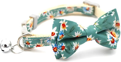 Petfun Printed Bow Collar for Cats,Dogs- Beautiful Adjustable and Comfortable 10MM Dog & Cat Everyday Collar(Medium, Multicolour)