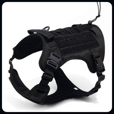 ALCAZAR Tactical No-Pull Dog Harness Adjustable Reflective Pet Vest Easy Control Handle Dog Buckle Harness(Medium, Black)