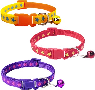 Litvibes Cat & Puppy Collar With Bell,Kitten & Small Dogs Soft Adjustable & Breakaway Dog & Cat Break Away Collar(Small, Multicolor)