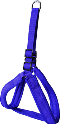 Petshop7 Mesh Padded Nylon Dog Harness & Leash Rope-Large(Chest Size - 27-39inch) | Dog Harness & Leash(Large, Blue)