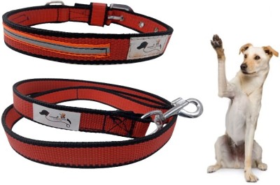 FOREVER99 Dog Collar Pet Security Reflective Neck Belt Extra Large Fit Neck 21 to 24 inch Dog Collar & Leash(Extra Large, Red)