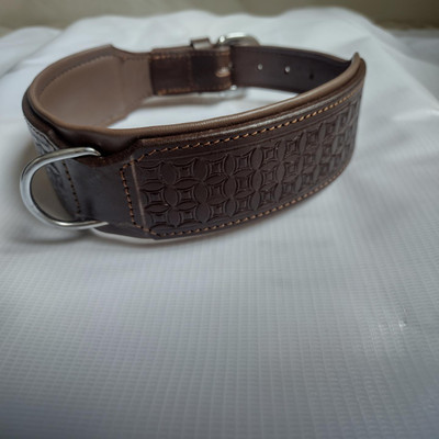 shagul leather dog collar all breeds{64 cm-2INCH} Dog Everyday Collar(Large, brown)