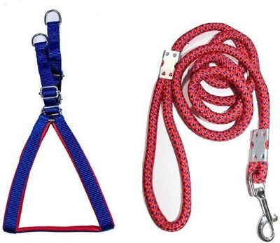 Tame Love Premium Quality Padded Harness and Leash Chest Belt Dog Harness & Leash(Medium, Blue)
