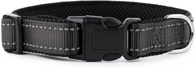 Hank 3M Reflective Dog Adjustable Buckle & Comfort-fit Dog Everyday Collar(Small, Black)