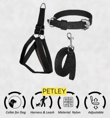 PETLEY Harness for Dog Dog Harness & Leash(Extra Large, Black)