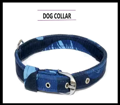 WROSHLER Dog Belt Combo of BLUE Army Print Dog Collar Leash Specially for Medium Breeds Dog Collar & Leash(Medium, BLUE {Army Print})